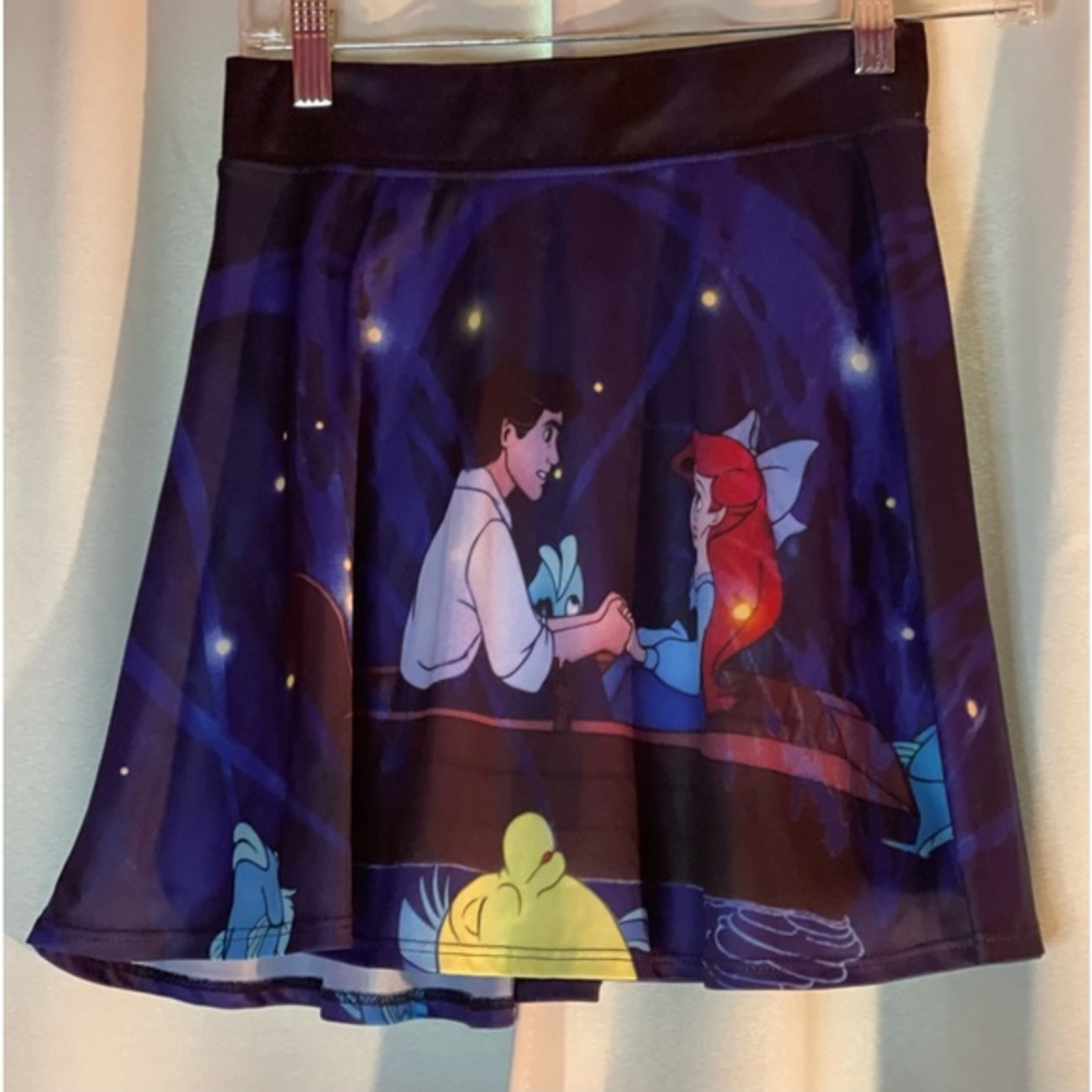 Disney The Little Mermaid Kiss The Girl Skater Skirt Girls Small Purple Ariel